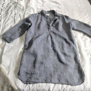 Women's Linen Smock Shirtlike Dress